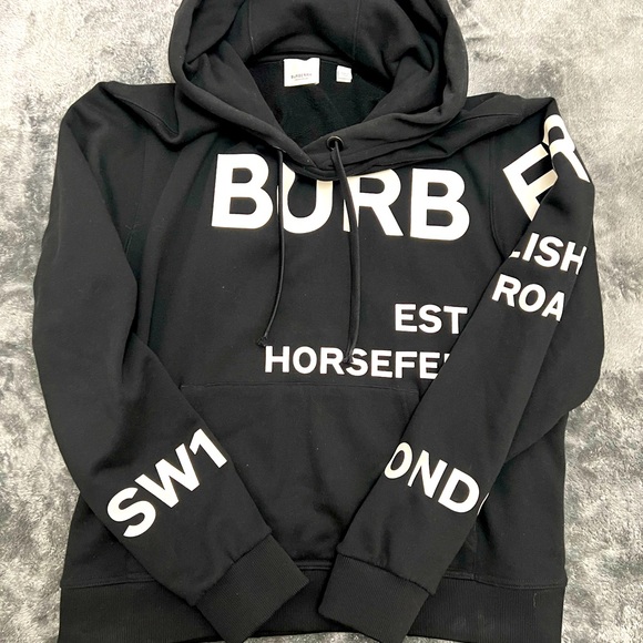 Burberry Horseferry Print Oversized Cotton Drawstring Hoodie - Picture 1 of 5